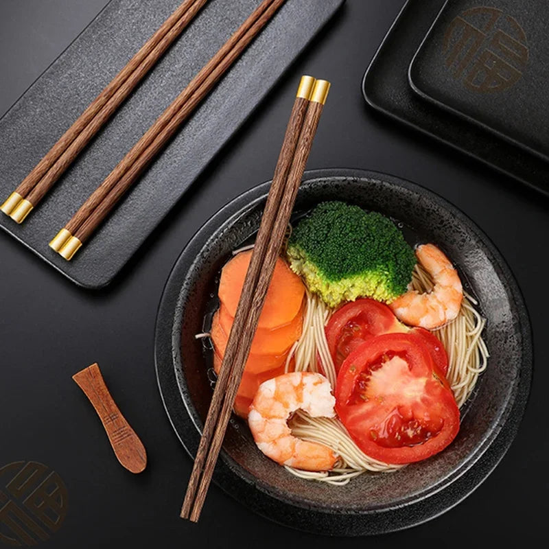 Chopsticks Wood Gold